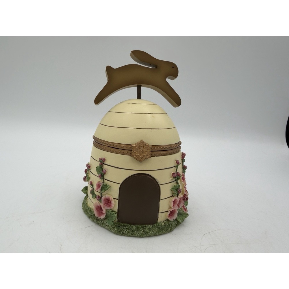 🌸✨ Artisan Flair – Miss Heather's Hollyhock Gardens Hinged Trinket Box 🎁💐